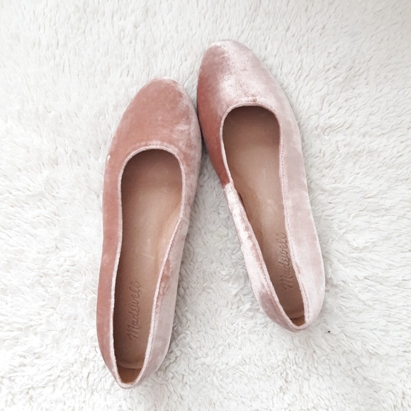 Madewell Shoes - Madewell Leia Blush Pink Velvet Flats